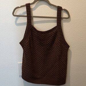 J. Crew Chocolate Brown Knit Tank Top